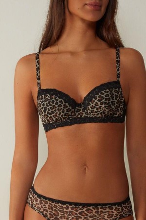 Intimissimi Animal Vibes Sofia Balconette Melltartók Női Fekete | HUNB4973