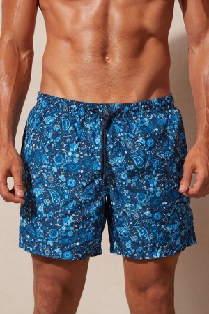Intimissimi Blue Paisley Print Úszónadrág Férfi Kék | HUZG3302