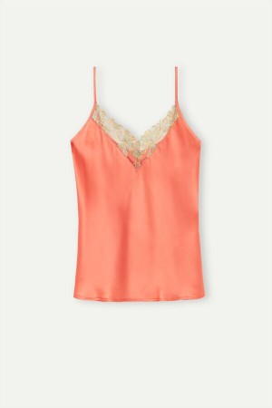 Intimissimi Candy Colors Silk Trikó Női Korall Piros | HUBC4279