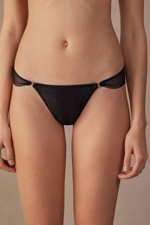 Intimissimi Cool Minimal Brazilian Bugyi Női Fekete | HUNB3577