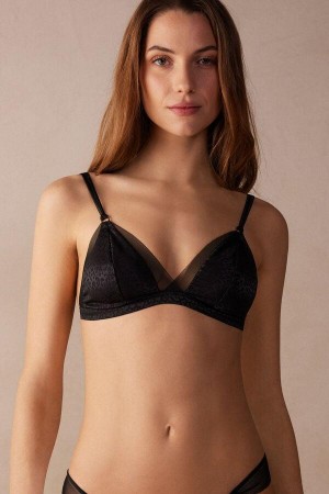 Intimissimi Cool Minimal Emma Triangle Melltartók Női Fekete | HUWY4920