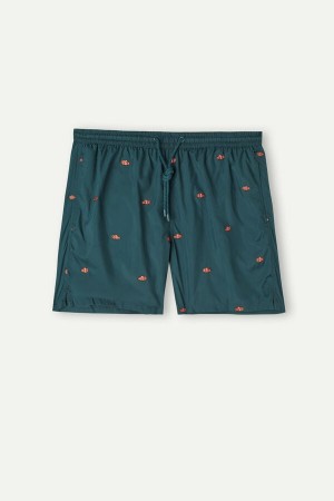 Intimissimi Embroidered Clownfish Úszónadrág Férfi Sötétzöld | HUNB3323