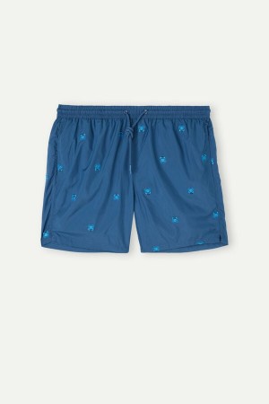 Intimissimi Embroidered Crab Úszónadrág Férfi Kék | HUSO3310