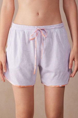 Intimissimi Iris and Apricot Supima® Ultrafresh Pamut Shorts Pizsama Női Lila | HUGL4099