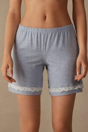 Intimissimi Modal Shorts with Csipke Details Pizsama Női Világos Kék | HUWY4067