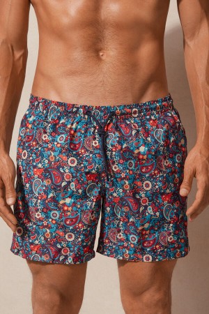 Intimissimi Orange Paisley Print Úszónadrág Férfi Narancssárga | HUQZ3295