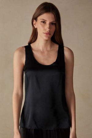 Intimissimi Silk and Modal Trikó Női Fekete | HUHK4340